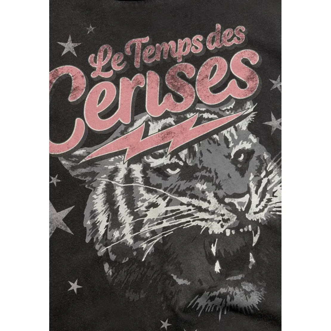 Le Temps des CerisesTee-Shirt fille MUNSONGI noir en coton