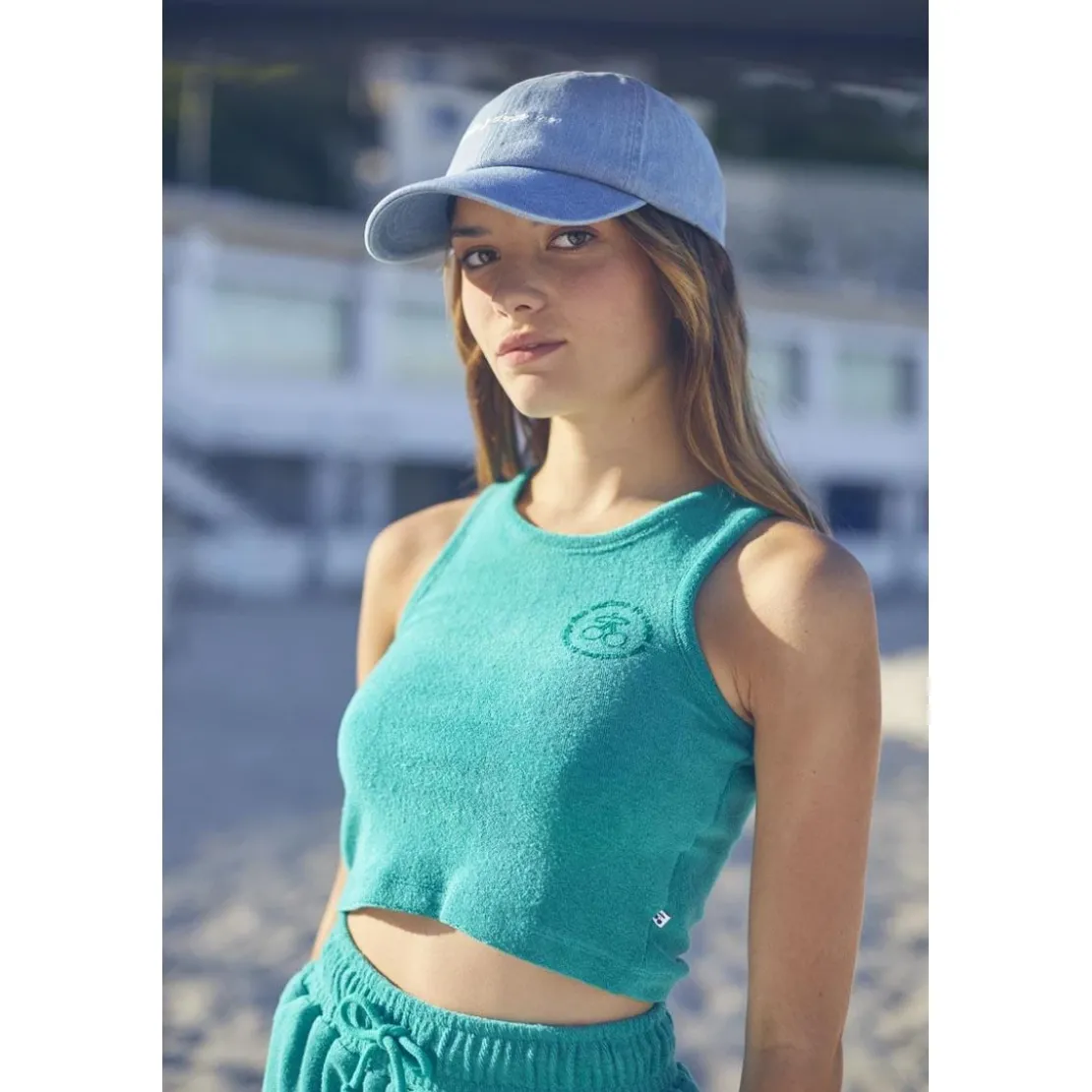 Le Temps des CerisesTee-Shirt fille BIALAGI bleu en coton