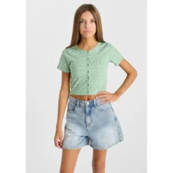 Le Temps des CerisesTee-Shirt fille CERBEGI vert Nell