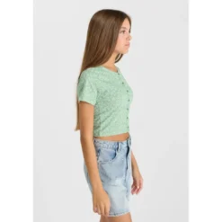 Le Temps des CerisesTee-Shirt fille CERBEGI vert Nell