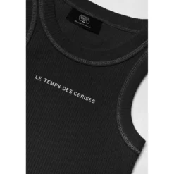 Le Temps des CerisesTop court fille Murgi noir en coton
