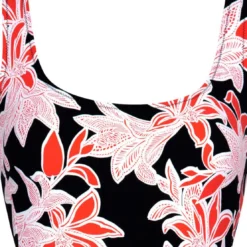 LideaMaillot de bain une pièce à échancrure ajustable Lidea ABSTRACT FLORALS black coral