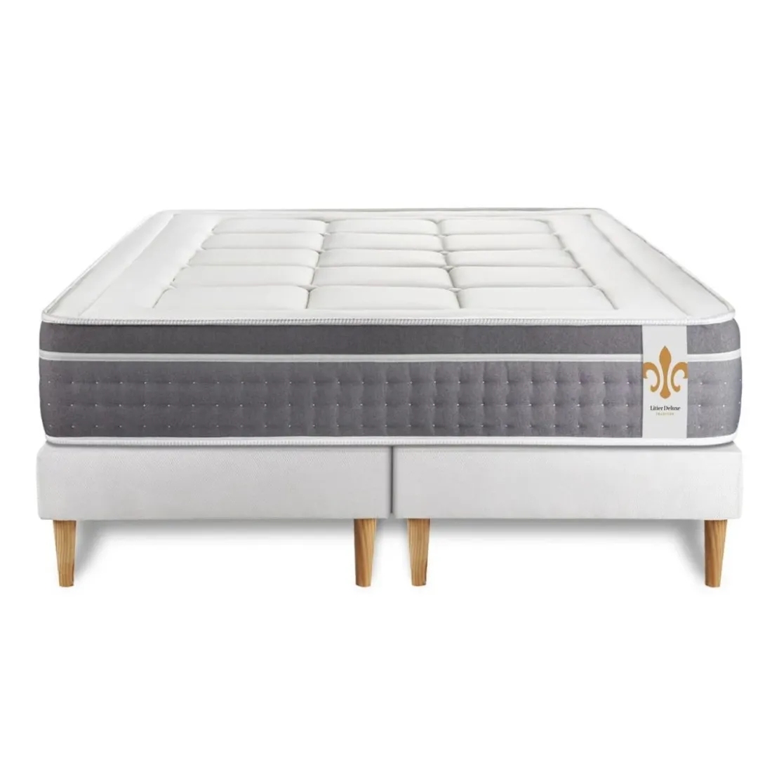 LITIER DELUXEEnsemble Le Trente double sommiers Blanc