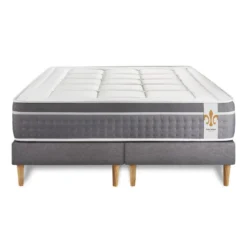 LITIER DELUXEEnsemble Le Trente double sommiers Gris