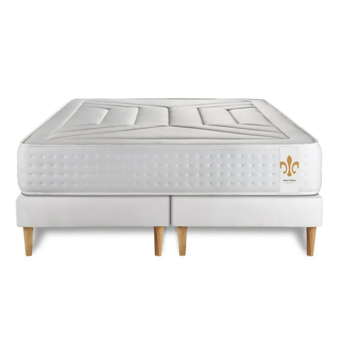 LITIER DELUXEEnsemble Le Vingt-Quatre double sommiers Blanc