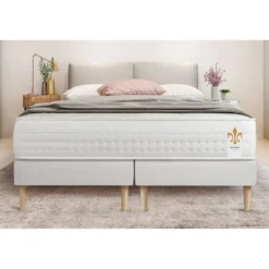 LITIER DELUXEEnsemble Le Vingt-Huit double sommiers Blanc