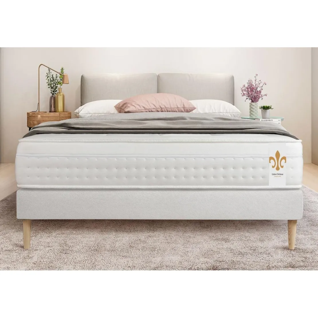 LITIER DELUXEEnsemble Vingt-Huit sommier Kit Blanc