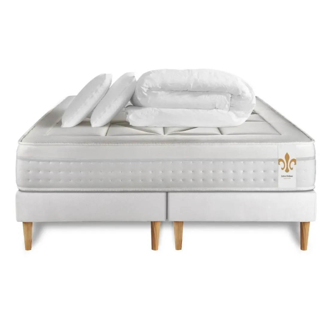 LITIER DELUXEPack Le Vingt-Huit double sommiers Blanc