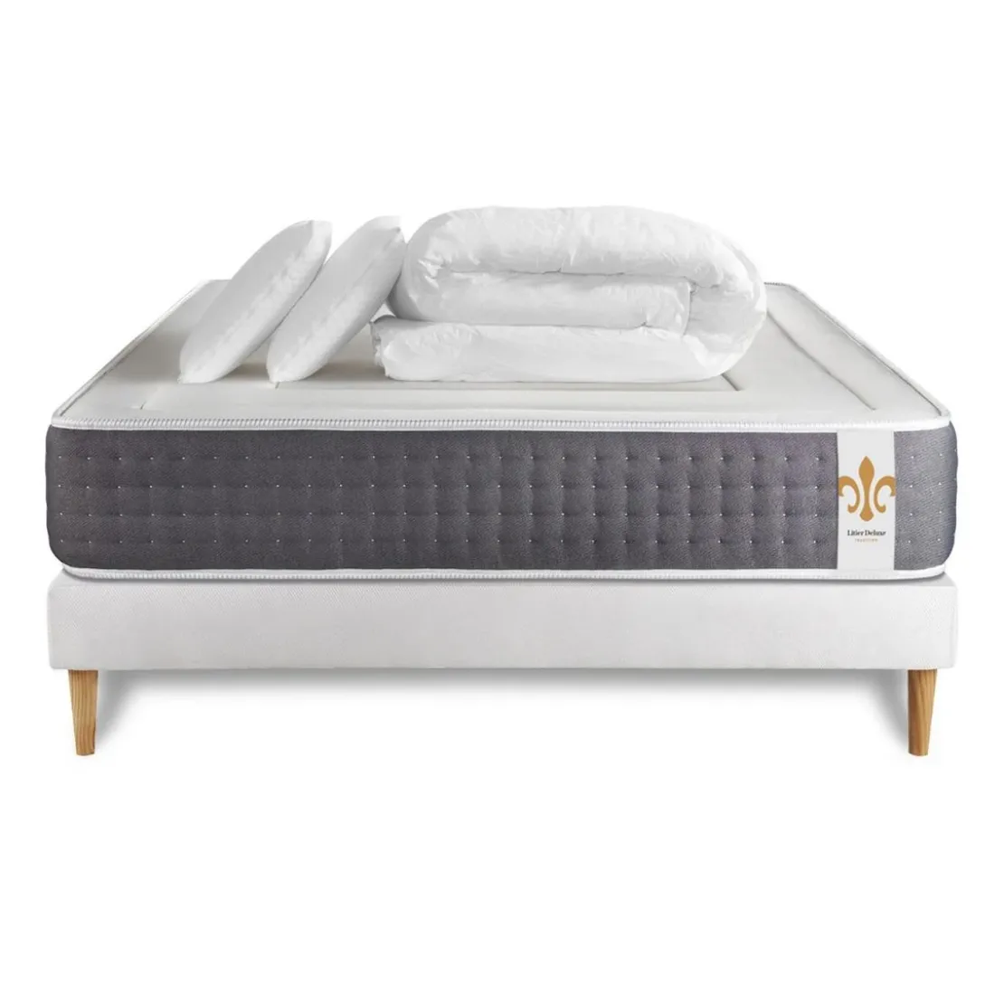 LITIER DELUXEPack Le Vingt-Six sommier Blanc