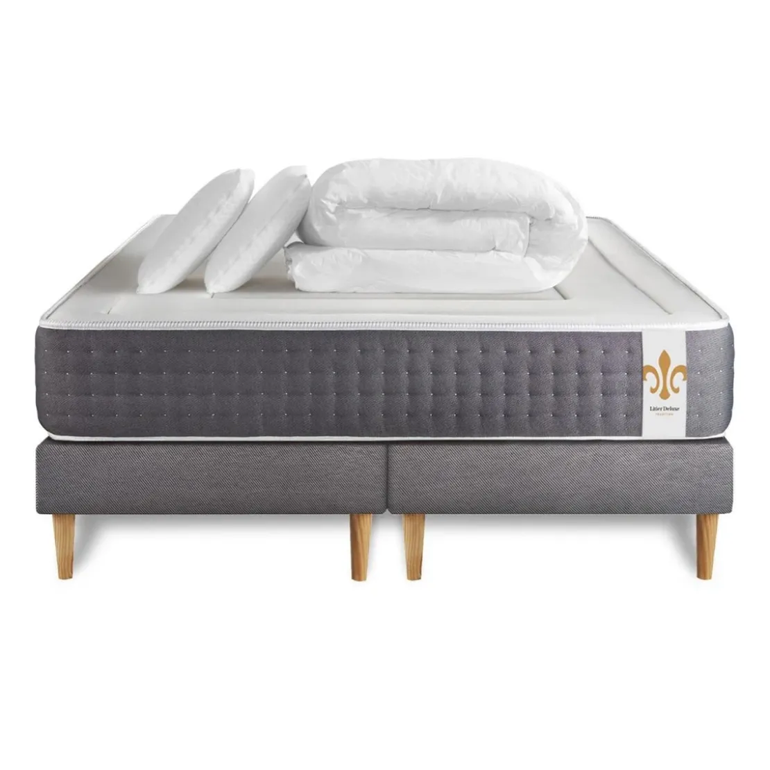 LITIER DELUXEPack Le Vingt-Six double sommiers Gris