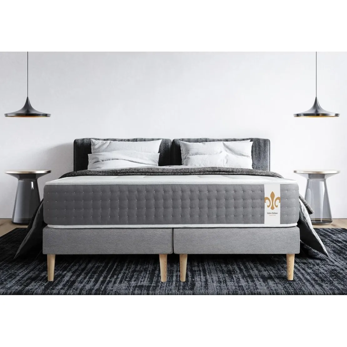 LITIER DELUXEPack Le Vingt-Six double sommiers Gris