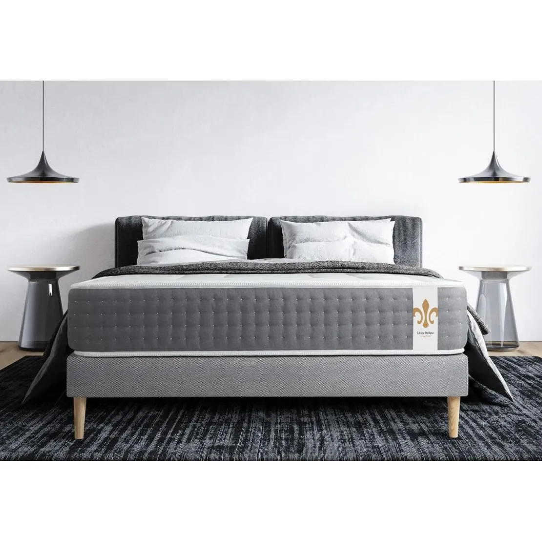 LITIER DELUXEPack Vingt-Six sommier Kit Gris