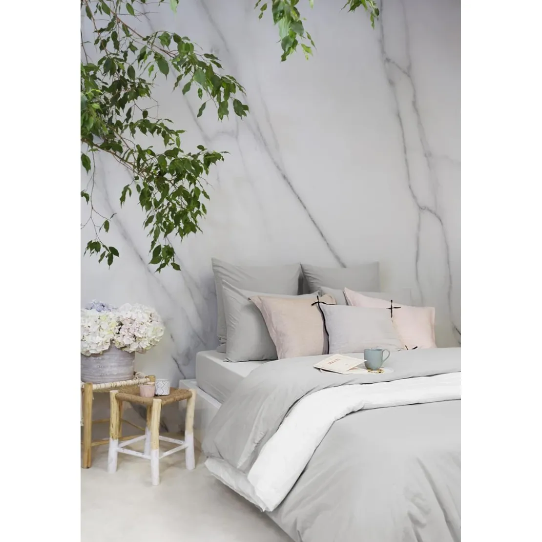L'Officiel InteriorsLes classiques - Drap-housse en coton - gris perle