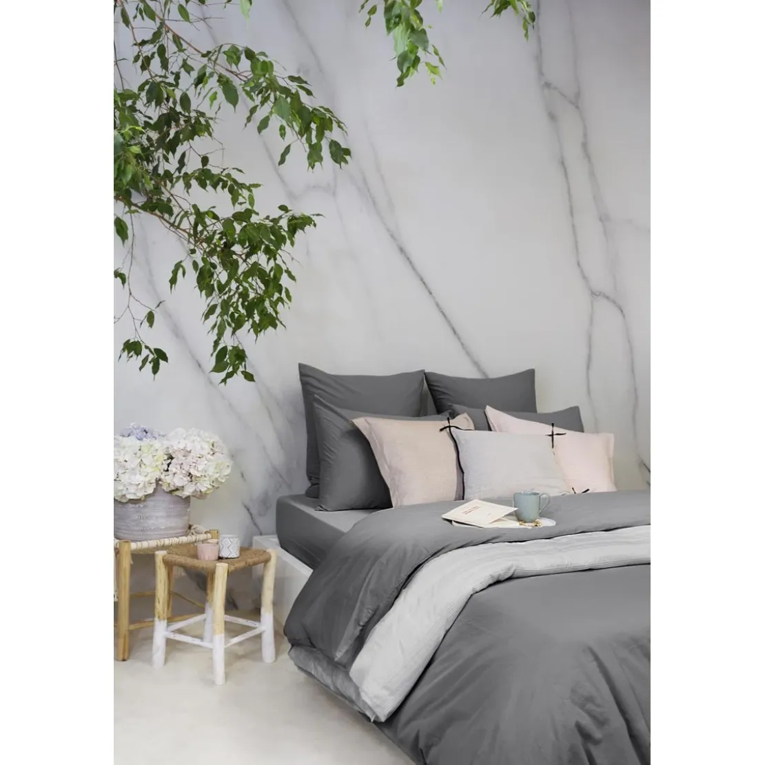 L'Officiel InteriorsLes classiques - Drap-housse en coton - gris foncé