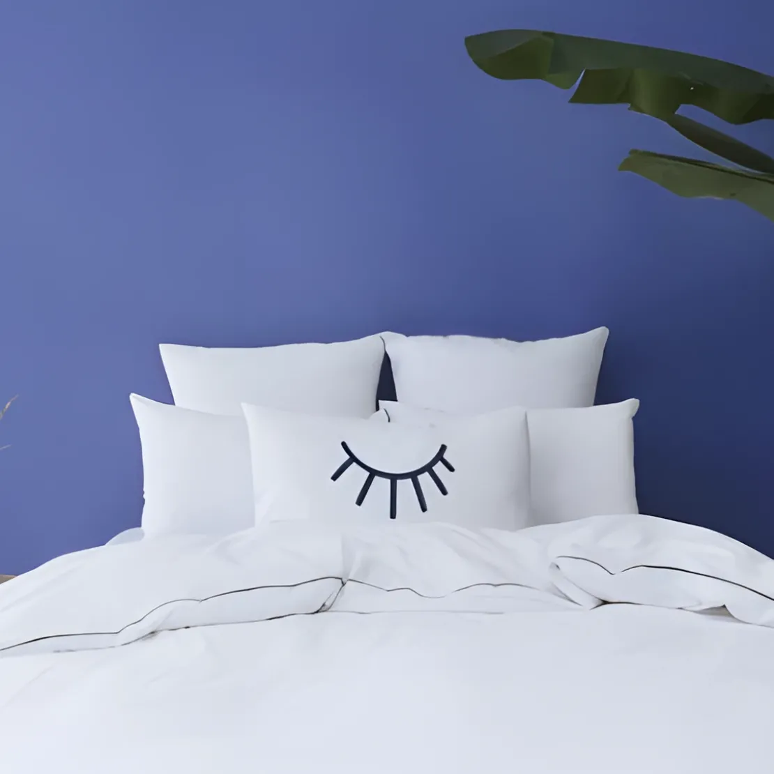 L'Officiel InteriorsLes signatures - Housse de couette en percale de coton - blanc/passepoil noir