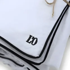 L'Officiel InteriorsLes signatures - Housse de couette en percale de coton - blanc/passepoil noir