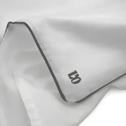 L'Officiel InteriorsLes signatures - Taie d'oreiller en percale de coton - Gris perle/passepoil gris foncé
