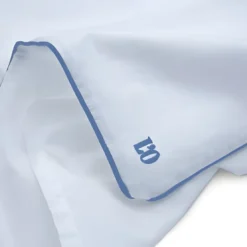 L'Officiel InteriorsLes signatures - Housse de couette en percale de coton - bleu clair/passepoil bleu marine