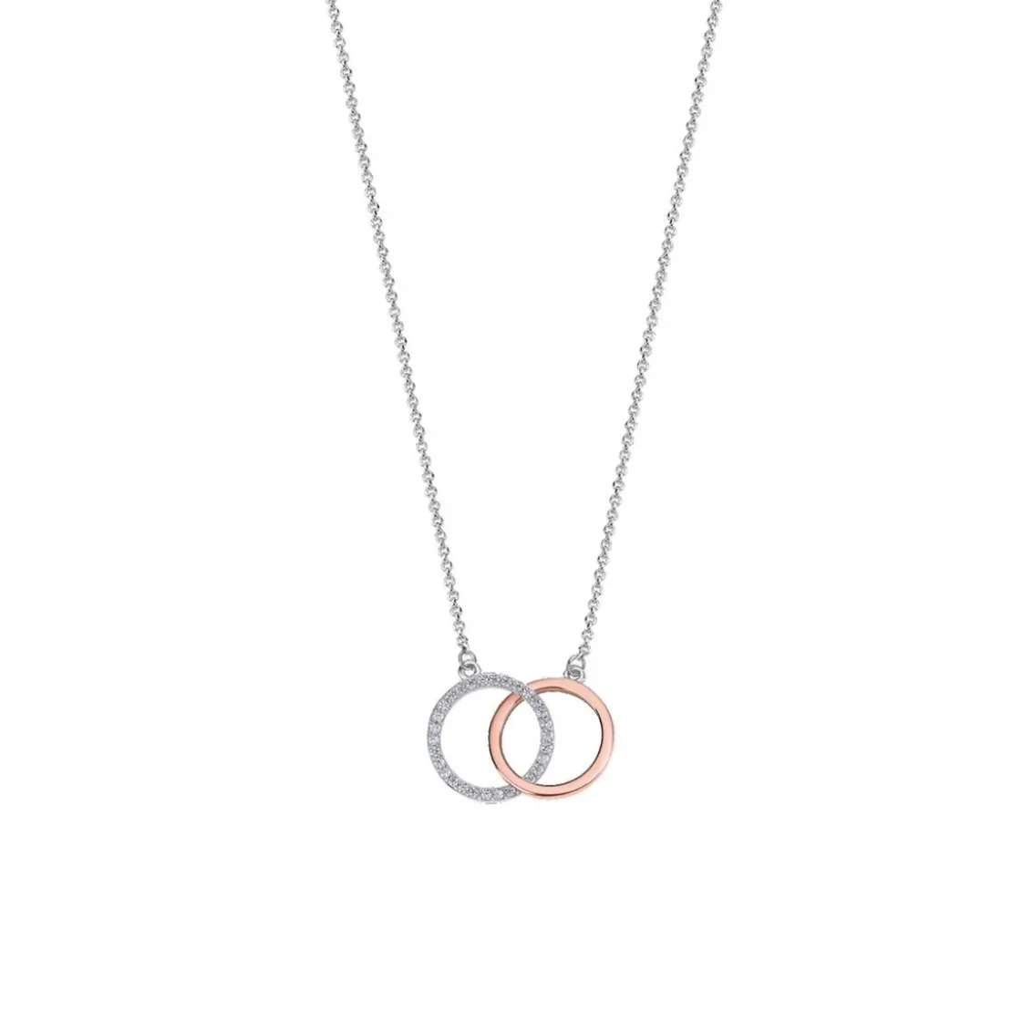 Lotus SilverCollier et pendentif Lotus Silver LP1955-1/1 - 2 cercles moments Argent Femme