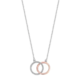 Lotus SilverCollier et pendentif Lotus Silver LP1955-1/1 - 2 cercles moments Argent Femme