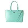 Mac DouglasGrand sac cabas cuir de buffle - finitions argenté pour femme celadon -SAMBA-BUNI bleu