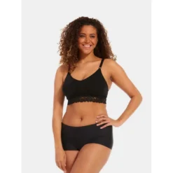 Magic Body FashionSoutien-gorge Confort bretelles fines dentelle sans armature Noir- Comfort