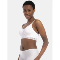 Magic Body FashionSoutien-gorge Confort bretelles fines dentelle sans armature Blanc- Comfort