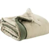 Maison VivaraiseEdredon pompons Elise Chambray Verveine 80 x 180