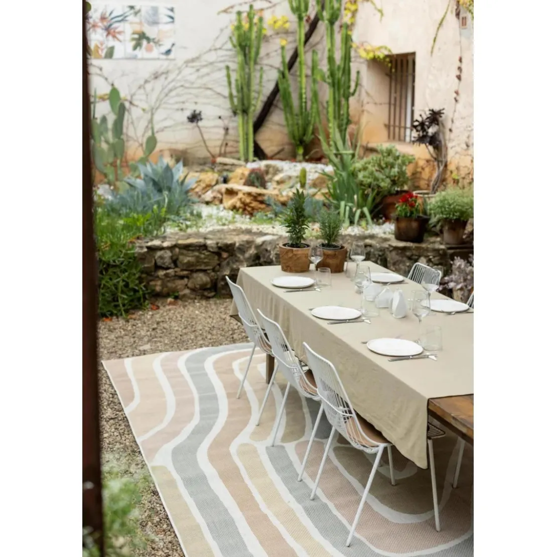 Maison VivaraiseNappe recyclée Grace Camel