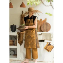 Maison VivaraiseTablier de cuisine recyclé Etna Ambre 72 x 85