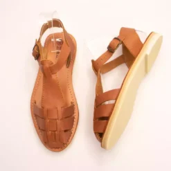 MapacheSandales femme MATILDA camel en cuir