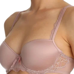 Marie JoSoutien-gorge rembourré à balconnets finition dentelle - Rose