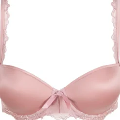 Marie JoSoutien-gorge rembourré à balconnets finition dentelle - Rose