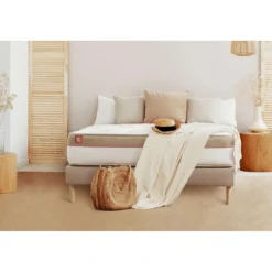 Marmottes & CoEnsemble LE COSY Memoire de forme 7 zones de confort double sommiers Beige