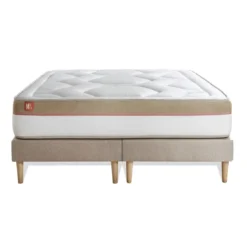 Marmottes & CoEnsemble LE COSY Memoire de forme 7 zones de confort double sommiers Beige