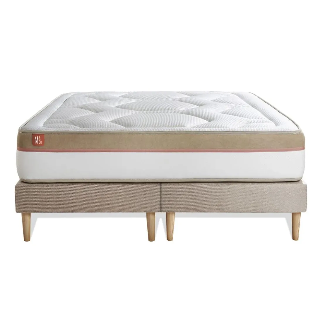 Marmottes & CoEnsemble LE COSY Memoire de forme 7 zones de confort double sommiers Beige