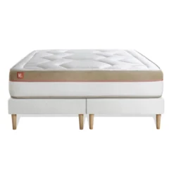 Marmottes & CoEnsemble LE COSY Memoire de forme 7 zones de confort double sommiers Blanc