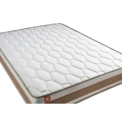 Marmottes & CoEnsemble LE DÉLICAT Ressorts ensaches Memoire de forme 5 zones de confort ,sommier kit Beige