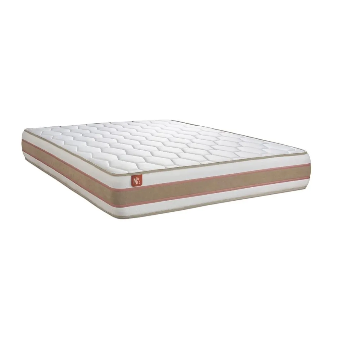 Marmottes & CoEnsemble LE DÉLICAT Ressorts ensaches Memoire de forme 5 zones de confort double sommiers Blanc