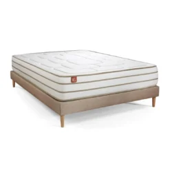 Marmottes & CoEnsemble LE DOUILLET Memoire de forme BioVisco Maxi epaisseur sommier Beige