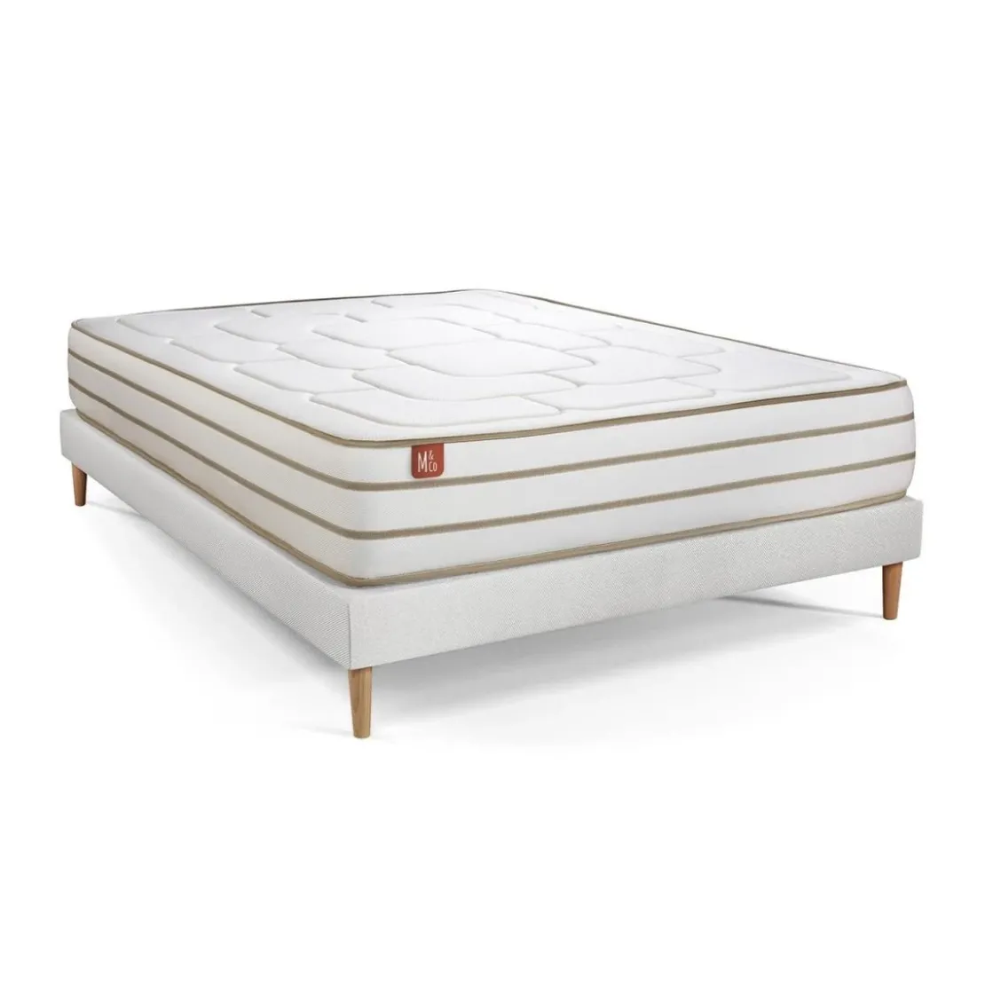 Marmottes & CoEnsemble LE DOUILLET Memoire de forme BioViscoMaxi epaisseur et sommier Blanc