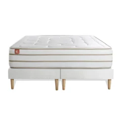Marmottes & CoEnsemble LE DOUILLET Memoire de forme BioVisco Maxi epaisseur double sommiers Blanc