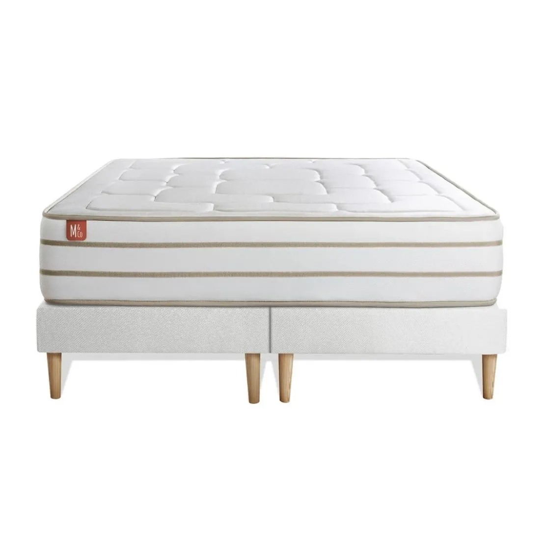 Marmottes & CoEnsemble LE DOUILLET Memoire de forme BioVisco Maxi epaisseur double sommiers Blanc