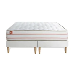 Marmottes & CoEnsemble LE DOUX Memoire de forme 3 zones de confort double sommiers Blanc