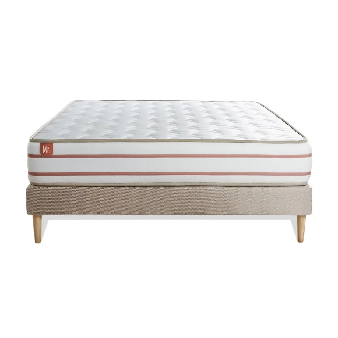 Marmottes & CoEnsemble LE DOUX Memoire de forme 3 zones de confort sommier Beige