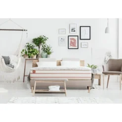Marmottes & CoEnsemble LE DOUXMemoire de forme 3 zones de confort sommier kit Beige