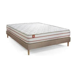 Marmottes & CoEnsemble LE DOUXMemoire de forme 3 zones de confort sommier kit Beige