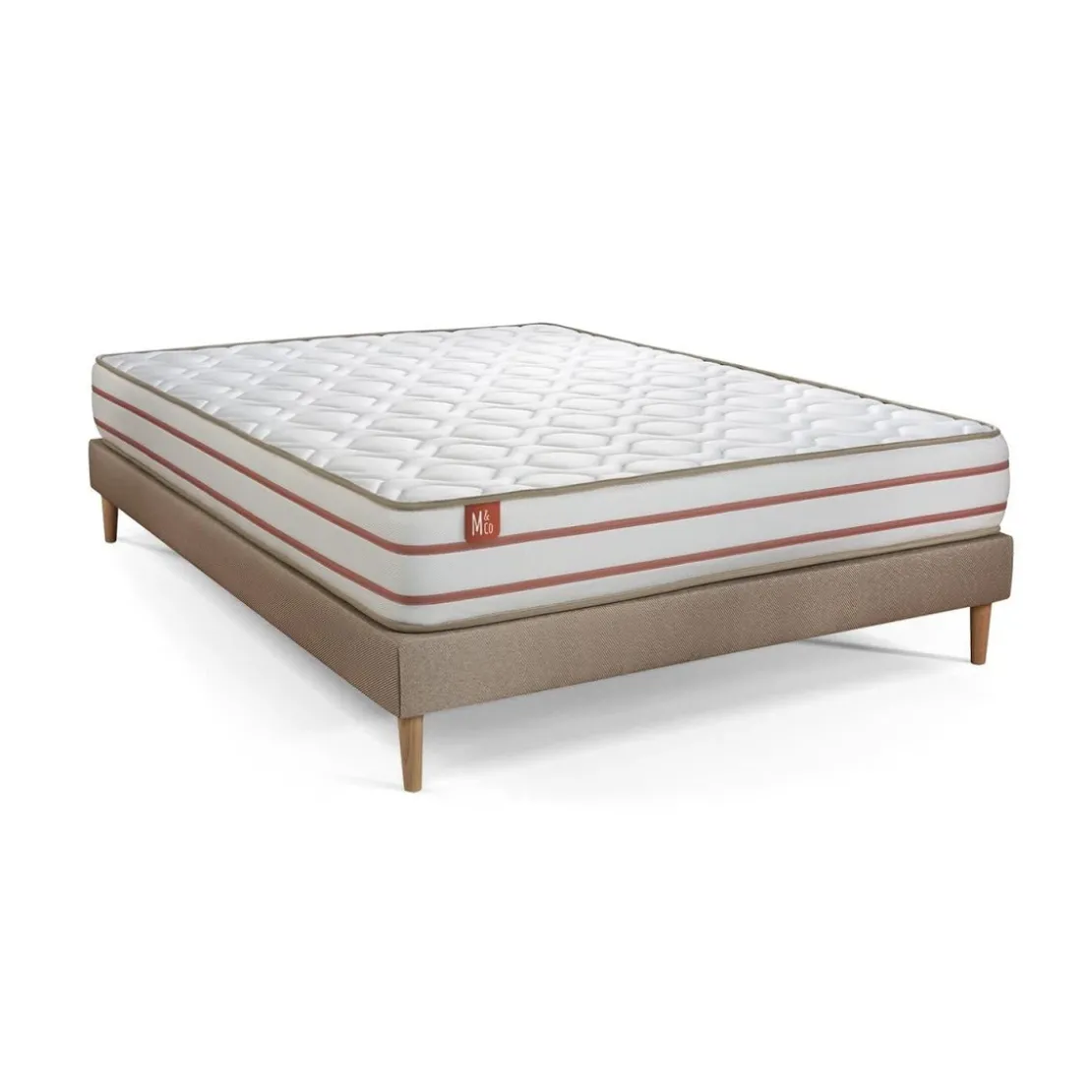 Marmottes & CoEnsemble LE DOUXMemoire de forme 3 zones de confort sommier kit Beige