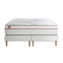 Marmottes & CoEnsemble LE PAISIBLE Memoire de forme BioVisco double sommiers Blanc