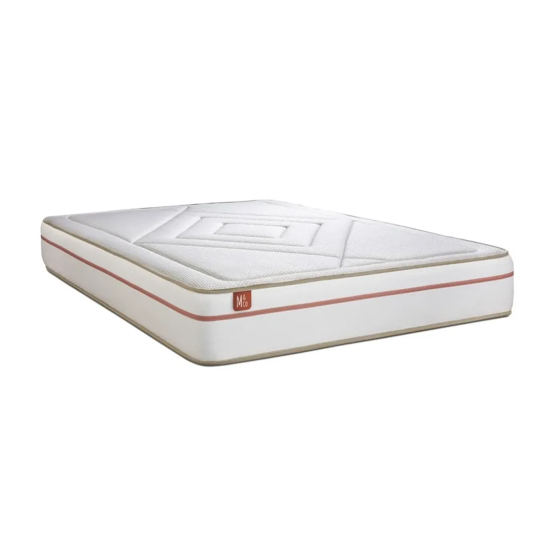 Marmottes & CoEnsemble LE PAISIBLE Memoire de forme BioVisco double sommiers Blanc